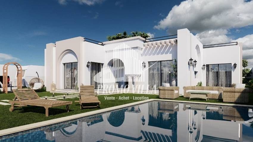 charmante villa plain-pied avec piscine à monchar, à 10 min de hammamet yasmine