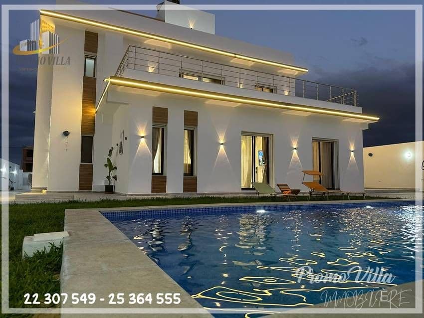 villa luxueuse avec piscine et jardin à hammamet nord